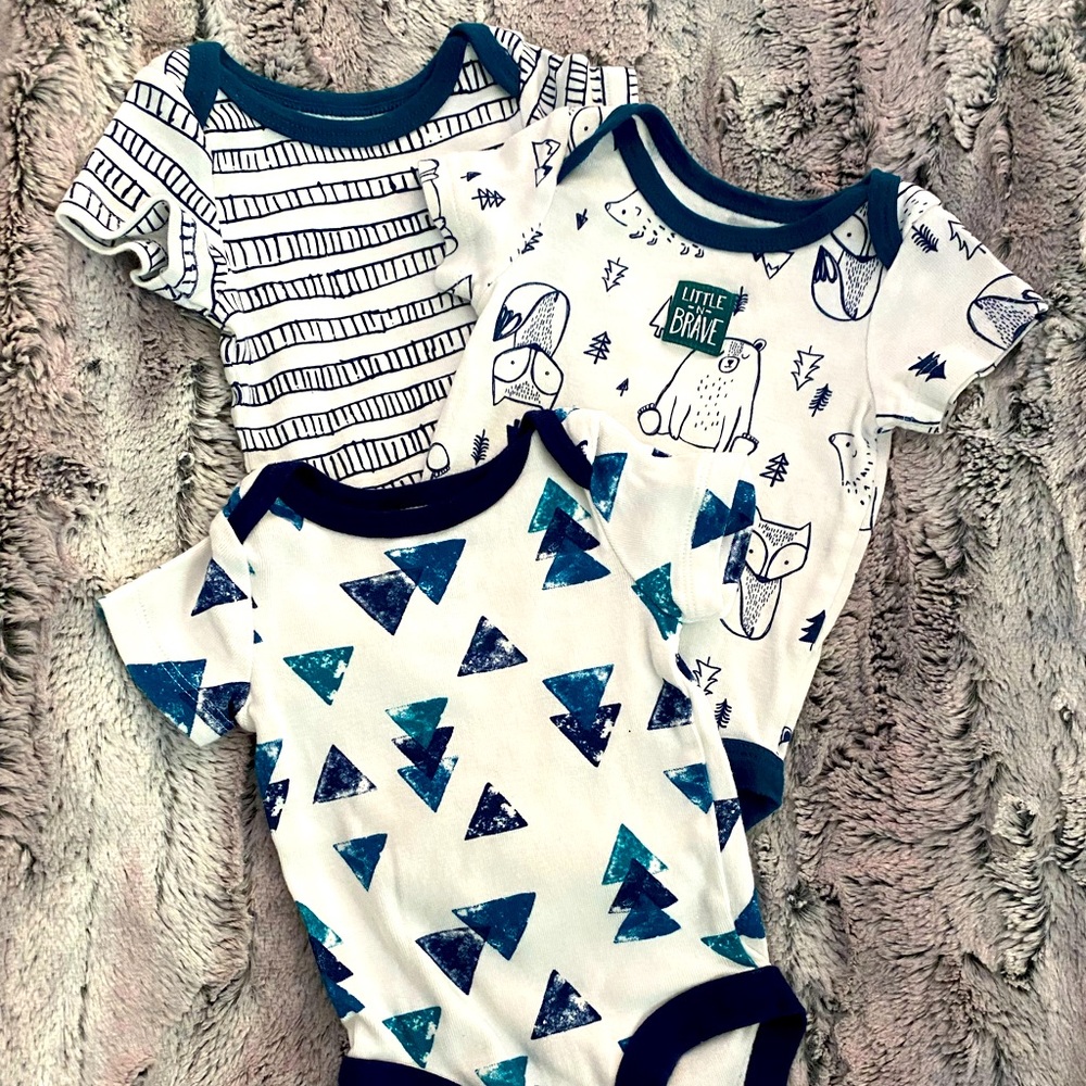 Lamaze 3 Piece Tribal Geometric Animal Onesie Set Size 3 Months